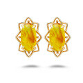 wholesale Wholesale jewelry manufacturer, pure silver gold-plated lightweight luxury fashion commuting earrings, small synthetic amber earrings-0-0