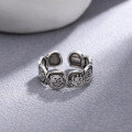 wholesale 925 silver retro cartoon character graffiti ring for women, ins-style, luxurious, niche, fashionable, and personalized statement ring-0-1