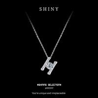 Metal Hollow Pig Nose Necklace, Women's 2025 New Ins Trendy Minimalist Collarbone Chain-925 Sterling Silver + 50 Point Moissanite  925 Silver