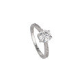 wholesale 925 Sterling Silver 1 Carat Moissanite Diamond Six-Prong Classic Couple's Ring Set for Women's Engagement and Wedding Proposal-0-4