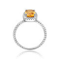 wholesale S925 Silver Fashion Minimalist Light Luxury Natural Gemstone Ring, European and American Personality and Elegance, Set with Natural Citrine-0-2