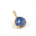 wholesale S925 Gold-Plated Silver, Mysterious Tone Fan-Shaped Lapis Lazuli Labradorite Vintage Pendant-0-1
