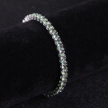 wholesale S925 Sterling Silver Light Luxury Green Gemstone Bracelet 3/4/5mm Tennis Chain with Lab-Grown Green Spinel for Women-0-2