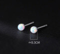 wholesale S925 silver round synthetic opal earrings Korean minimalist delicatewomen's ear jewelry M02022-0-5