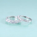 wholesale S925 Silver minimalist half-bezel set moissanite ring 3mm 4mm moissanite couple rings-0-1