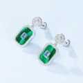 wholesale S925 Sterling Silver European and American New Geometric Unique Malachite Earrings for Women, Ins Niche Earrings, Drop Shipping-0-2