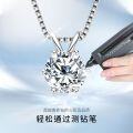 S925 Silver Classic Six-Claw D Color Moissanite 1 Carat Necklace-0-2