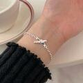 wholesale S925 Sterling Silver Bow Bracelet for Women, Fresh and Delicate, Simple and Elegant, Sweet Style, New Trend-0-2