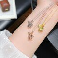 wholesale S925 Sterling Silver "Money Horse" Pendant Necklace for Women, Minimalist Fashion, Exquisite and Unique Coin Horse Charm Collarbone Chain-0-2