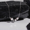 wholesale S925 sterling silver red elk full-body North Star pearl necklace, fashionable and unique pendant, versatile for daily wear, lightweight luxury-0-3