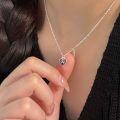 wholesale S925 Sterling Silver Bow Heart Pendant Necklace, Women's Small and Exquisite Minimalist Resin Collarbone Chain, Japanese and Korean New Style-0-0