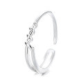 wholesale S925 Sterling Silver Hollow-Out Wrapped Ring, Indie Luxury Adjustable Open Band Statement Finger Ring for an Elevated Feel-0-5