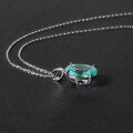 wholesale S925 Sterling Silver Green Spinel Necklace Collarbone Chain Minimalist Elegant Gem Pendant New Arrival-0-1