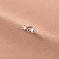 wholesale S925 silver small and delicate diamond-set synthetic pearl earrings, elegant Korean-style earrings for women M01209-0-1