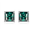 wholesale Metal: 925 Sterling Silver, 1ct VVS1 Colored Fringe Moissanite Princess Cut Stud Earrings for Cross-border New Collection by Yuntong Jewelry-0-3