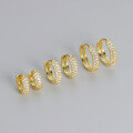 wholesale S925 Sterling Silver Retro Design Niche Personality Wide Row Diamond Ear Clasp M05508-0-3