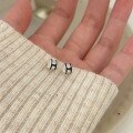 wholesale S925 Sterling Silver Letter H Stud Earrings Women Korean Dongdaemun Summer New Arrival High-end Minimalist Niche Earrings-0-1