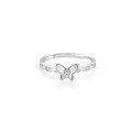 wholesale 925 Sterling Silver Minimalist Butterfly White Shell Zircon Ring for Women, Small and Fresh Niche Design, Internet Celebrity Trendy Personalized Band-0-4
