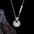 Metal Material: Pure Silver, Moissanite, Fashionable, Minimalist, Creative Women's Necklace, Hot-Selling Cross-Border New Item-0-1