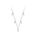wholesale Sterling Silver S925 Women's Waterdrop Zircon Necklace, Chic Light Luxury European And American Style Fashion Collarbone Chain-0-0