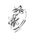 wholesale S925 Sterling Silver Korean-style Small Fresh Flower Hollow-out Fashion Versatile Elegant Open Adjustable Ring for Women-0-4