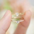 wholesale S925 silver new small square sugar ring for women, smooth teardrop pear-shaped wedding engagement diamond ring-0-2