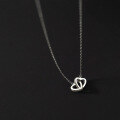 wholesale S925 silver Nalan geometric necklace Korean style sweet hollow-out elegantD8797-0-1