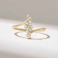 wholesale S925 sterling silver red elk whole body exquisite stacking flowers ring,-BZ0708-Gold US size 7