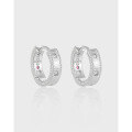 wholesale S925 Sterling Silver Niche, Unique, European and American Style, High-End Textured, Beaded Edge Vertical Line Diamond-Inlaid Design Ear Clips for Women-0-0