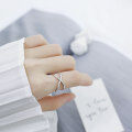wholesale S925 Sterling Silver JB223 Korean-style Fashionable and Versatile Handmade Micro-Pave Diamond Cross Open Ring-0-2