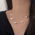 wholesale S925 Sterling Silver Geometric Irregular Bead Necklace for Women, Korean High-End Wholesale, Super Heavy Duty, Fully Handcrafted Choker-0-2