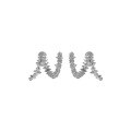 wholesale S925 Sterling Silver Korean Version Ins Small and Unique Design Irregular Surface Micro-set Zircon Snake-shaped Textured Stud Earrings for Women-0-4
