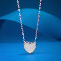 wholesale Sterling Silver Women's Necklace New Style Minimalist Elegant Fine Chain Heart Pendant Collarbone Chain-0-0