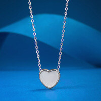 wholesale Sterling Silver Women's Necklace New Style Minimalist Elegant Fine Chain Heart Pendant Collarbone Chain-N002 Heart Necklace 925 Silver