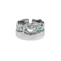 wholesale S925 Sterling Silver Irregular Drip-Glaze Textured Open Adjustable Ring for Women with Original Indie Design-0-5