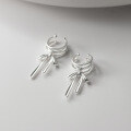wholesale S925 Sterling Silver Fresh and Sweet Multi-Layer Crossed Line Matte Bow Ear Clip Single M06338-0-4