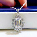 wholesale Sterling Silver ZHUO ZHI FAN Jewelry New 6*9 Emerald Cut Necklace Pendant for WomenIns Style-0-3