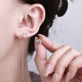Sterling Silver Moissanite Six-Prong Ear Stud Earrings, Cross-Border Hot Style-0-2