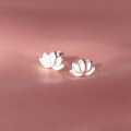 wholesale S925 Sterling Silver Minimalist Hollow Lotus Scroll Thread Ear Studs Ins Style Small Design Earrings M03667-0-4