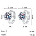 S925 Sterling Silver Moissanite Six-Prong Solitaire Stud Earrings, Simple and Versatile-0-3