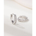wholesale S925 Sterling Silver Diamond-Studded Earrings for Women, Hoop Earrings with a Luxurious and Advanced Feel, Minimalist Circle Earrings, Niche Design, Elegant Hoop Ear Closures-0-1