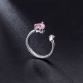 wholesale 925 Silver Metal Open Ring for Women, European and American Fashion Gemstone Crystal Ring with Inlaid Stones-0-2