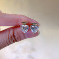 wholesale S925 Silver New 8*8mm Heart-Shaped High-Carbon Diamond Stud Earrings, Fashion Minimalist Women'sCross-Border Style-0-3