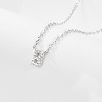 wholesale 925 Sterling Silver 26 Letter Necklace Light Luxury High-End Sense Pendant Necklace with Diamond-Encrusted Letters for Women Cross-Border E-Commerce Jewelry-B-Necklace-Platinum&gt;925 Silver (40+5cm)