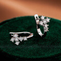Silver-Plated Gold U-Shaped Hip Hop Cross Moissanite Ear Cuffs for Women-0-0