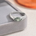 wholesale S925 Sterling Silver Green Oval Moissanite Ring Best-Selling Couple Style Vintage-0-1