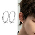 wholesale 925 Sterling Silver Minimalist Smooth Light Luxury High-end Ear Hoops, Round INS Geometric Plain Circle Unisex Earrings-0-1