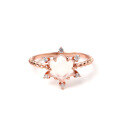wholesale S925 Sterling Silver New Korean and Japanese Light Luxury Ring, Romantic Rose Gold-Plated Rose Quartz, Fresh Women's Band-0-4