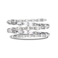 wholesale S925 Sterling Silver Korean-style Cross-border Women's Ring with Exquisite Marquise Row Diamonds and Entwined Design, Featuring a Luxurious Advanced Sense Silver Bead Ring-DY121216-SW-WH 9