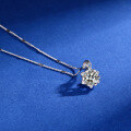 wholesale S925 Sterling Silver Cross-Border Best-Selling Moissanite Snowflake Necklace for Women, High-End Sparkling Sunflower Collarbone Chain Wholesale-0-1